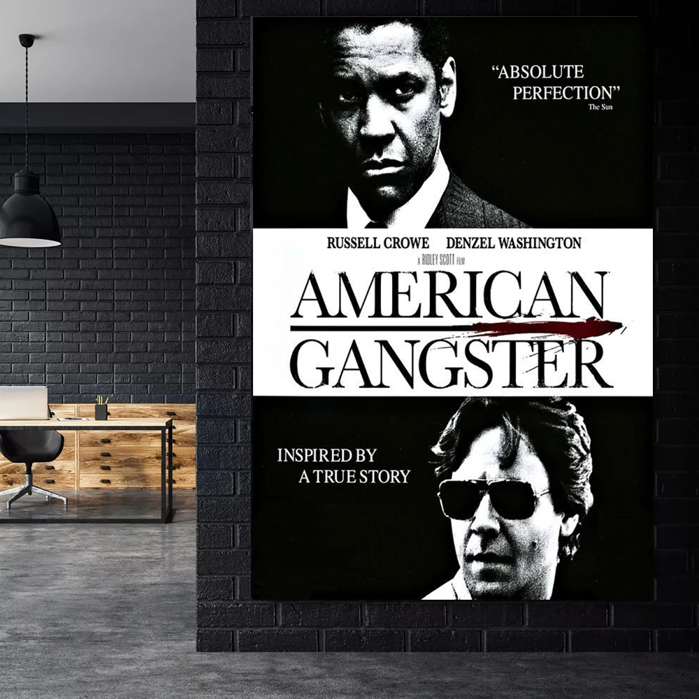 Американский гангстерский фильм черно-белый классический постер фильма холст
