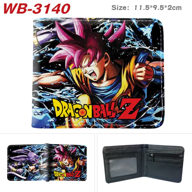 Кошелек-портмоне из искусственной кожи Dragon Ball Anime Super Z Son Goku, короткий, двухсекционный, с защитным чехлом, вместительный, для хранения карт (art.: 3920db33ee9cf) - 3920db33ee9cf