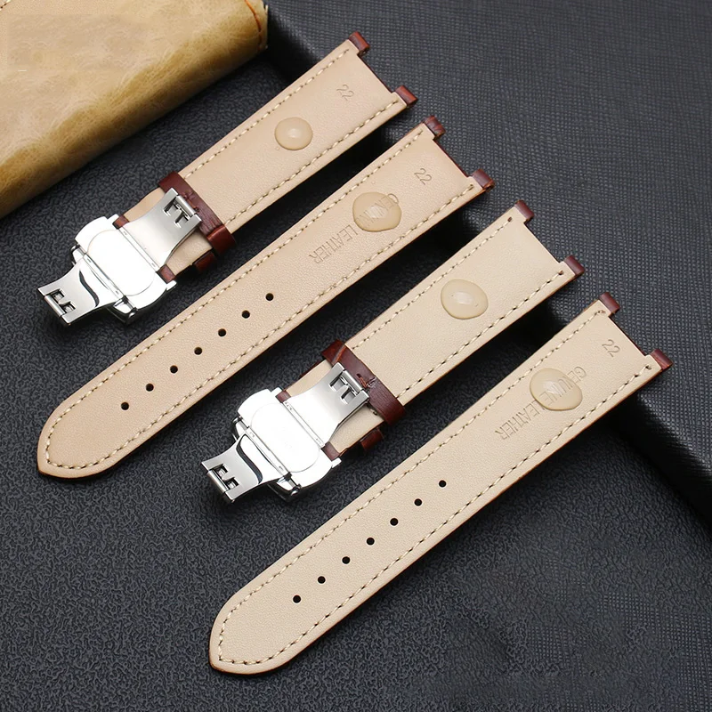20*11mm 20*12mm 22*13mm Genuine Leatehr Watchband for GC Guess  PASHA W3108/HPI004 Watch Strap Butterfly Buckle Bracelet
