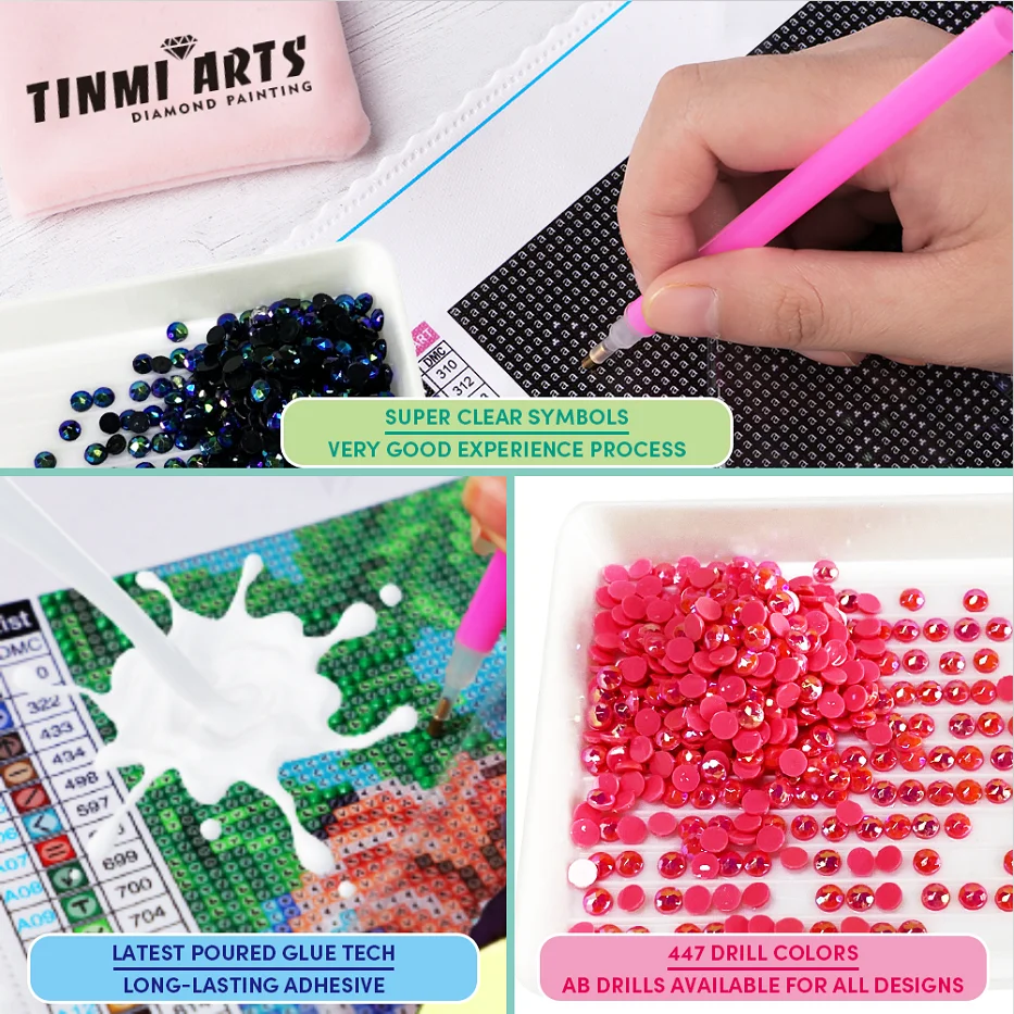 5D Росписи Алмазами DIY Полный Круг AB Животные Маки Цветок и Кошка Мозаика Ландшафтные Наборы Вышивки Наклейки Декорация Дома.