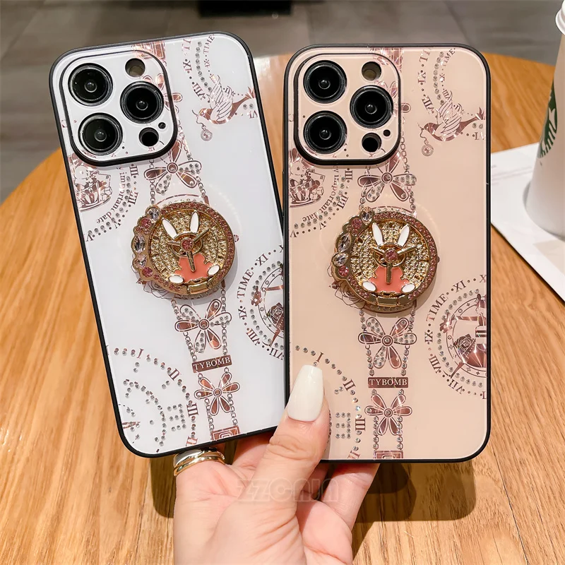 кольцо в стиле гугун для iPhone 11 12 13 Pro Max 7 8 Plus SE 2022 XR роскошь алмаз мерцание стойка
