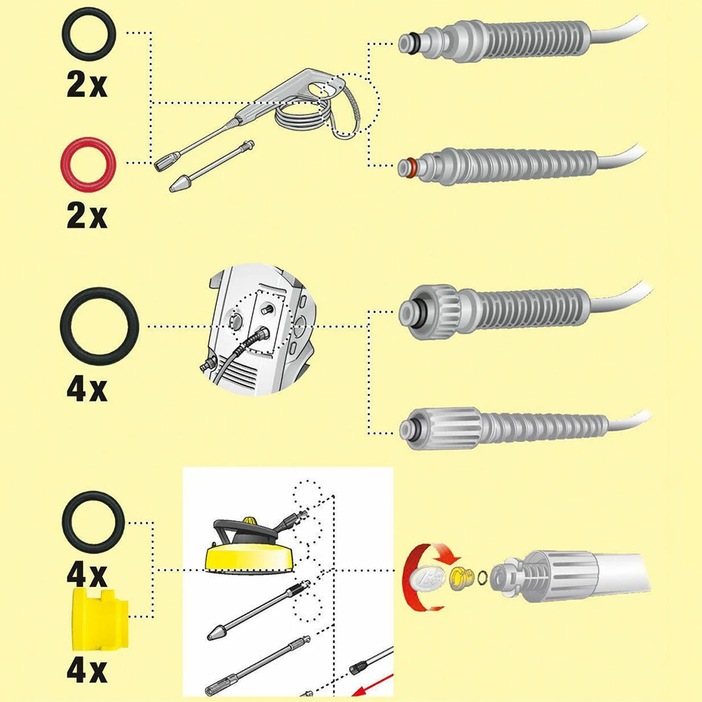 

C Clips O-Ring Nozzle 2.640-729.0 Accessory Adapter Assembly Hose Replacement