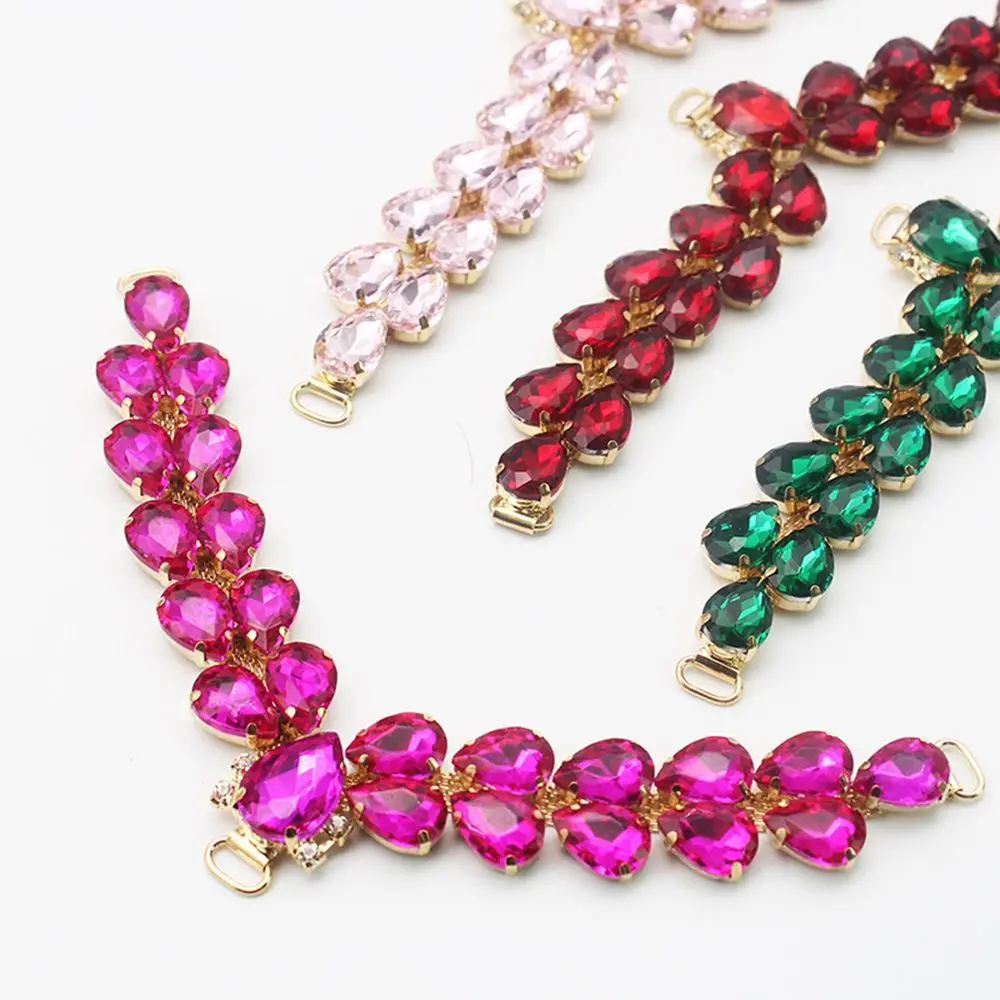 

New Simple 1pcs Shiny Crystal Diy Beach Slippers Decorative Chain Handmade Flip-Flops Rhinestone Accessories pj5