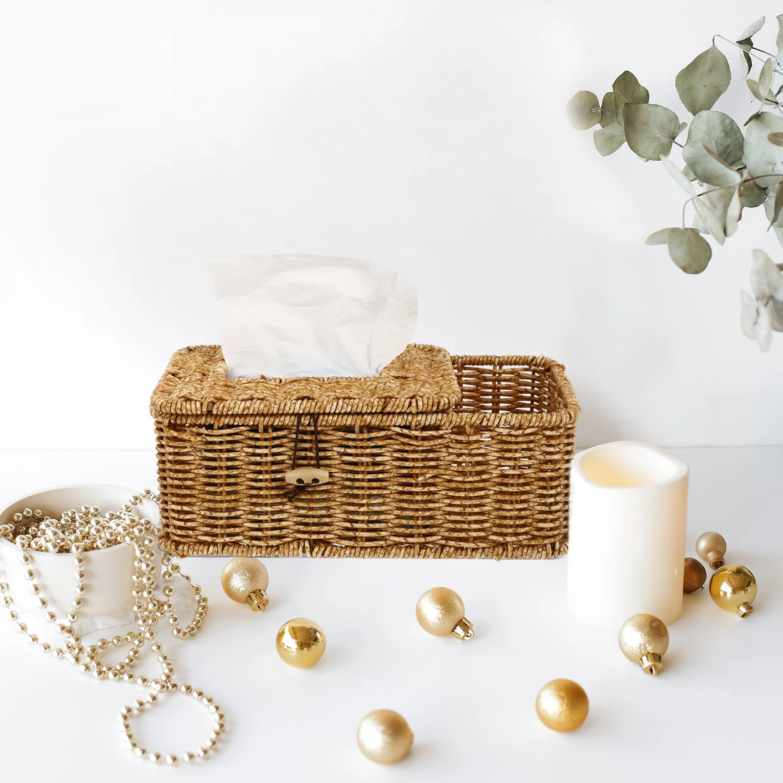 

Box Tissue Holder Napkin Cover Rattan Wicker Paper Woven Home Storage Dispenser Basket Square Facial Seagrass Desktop