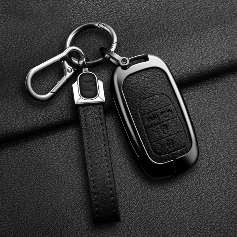 Фото Металлический кожаный чехол для автомобильного ключа Honda CR-V, Civic, Accord, HR-V, Fit, City, Odyssey, Alison, XRV 2023 2024 №5