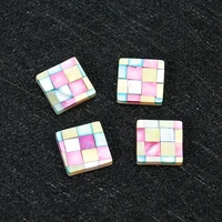 2pcs natural shell mother of pearl square splicing seashells mosaic tile art handicraft diy jewelry making home wall decoration