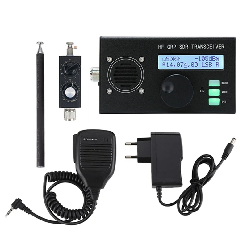 

USDX USDR HF QRP SDR Transceiver SSB/CW Transceiver 8-Band DSP SDR Transceiver QCX-SSB + QRP Shortwave Antenna EU Plug