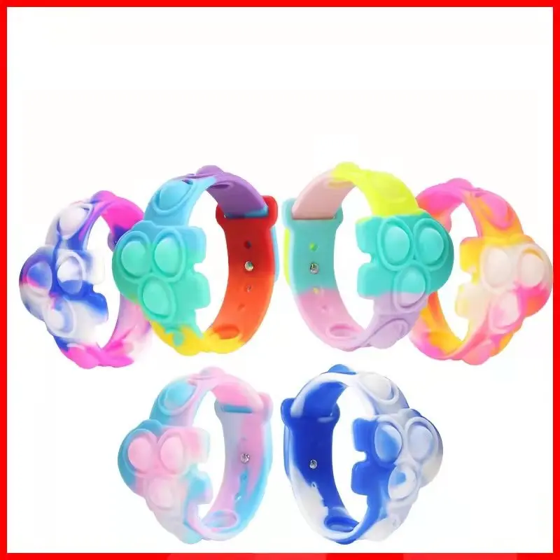 

Free Sfipping New Style Stress Pinch Music Gift Items Children's Kawaii Relief Silicone Squeeze Bubble Soft Bracelet Fidget Toys