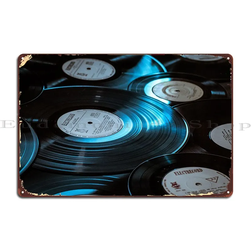 Vinyl Record Display Metal Sign Cinema Garage Funny Cave Iron Tin Sign Poster