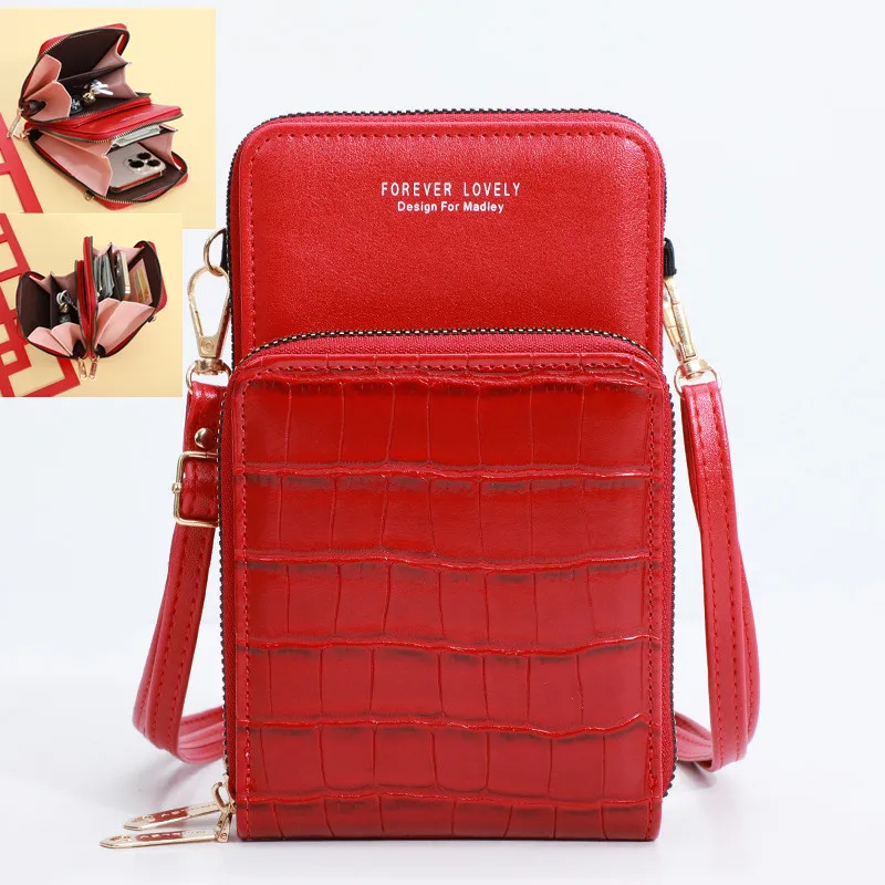 

Hot Sell Mobile Phone Bags With Metal Opening Crossbody Bags Women Mini PU Leather Shoulder Messenger Bag For Girls Gift purses