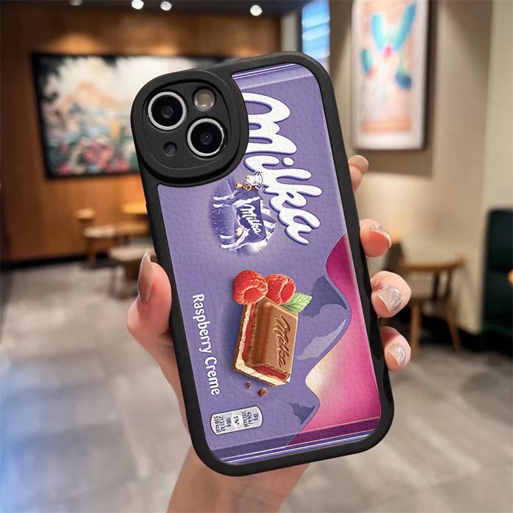 Фото Чехол для телефона Milka Chocolate Cow Cookies для Iphone 16 15 14 Pro Max 13 12 11 Mini Xs Puls из овечьей кожи, силиконовый чехол №5