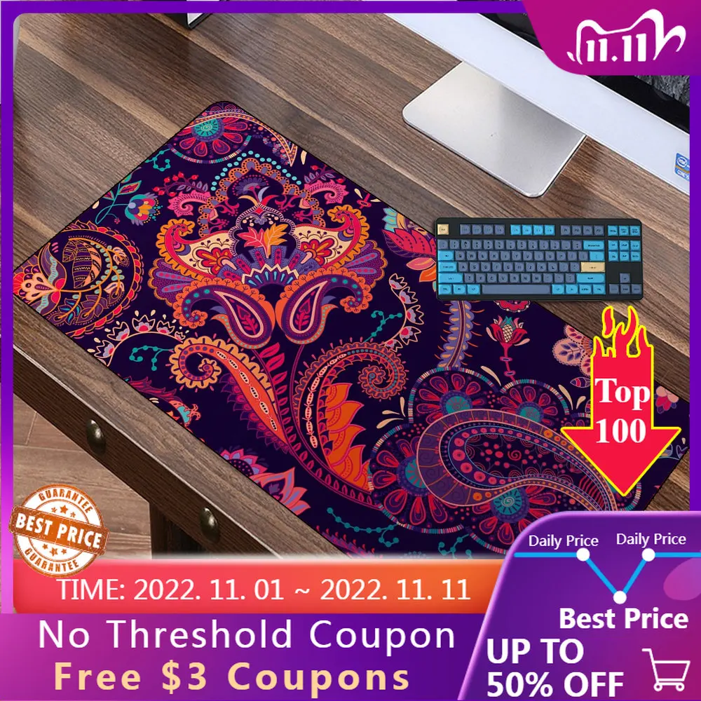

Black Large Mouse Pad Rubber Keyboard Mouse Pad Non-slip Fashion Fabric Mouse Pad Art Table Mat Office Carpet Table Mat Xxl