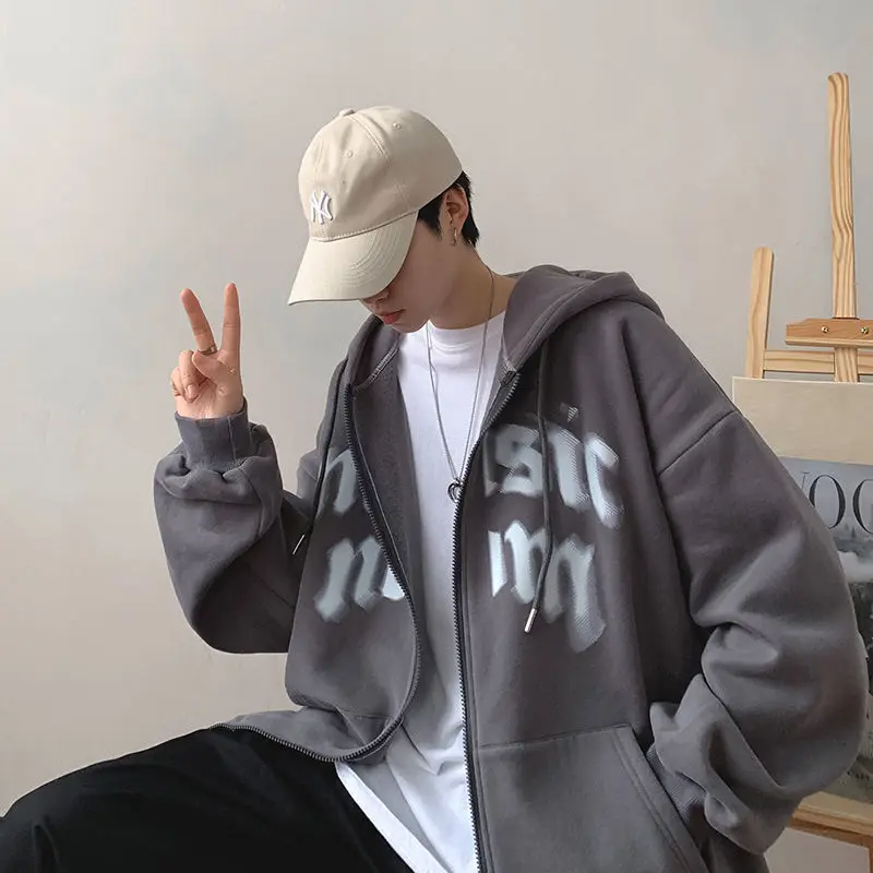 Толстовка мужская с капюшоном Свитшот в стиле хип-хоп уличная одежда надписью