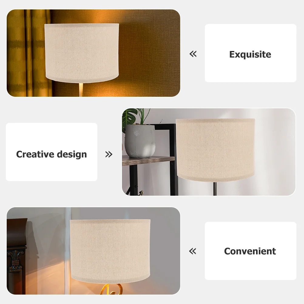 

Linen Lampshade Tabletop Accessories Floor Home Household Light Cover Replacement Rustic