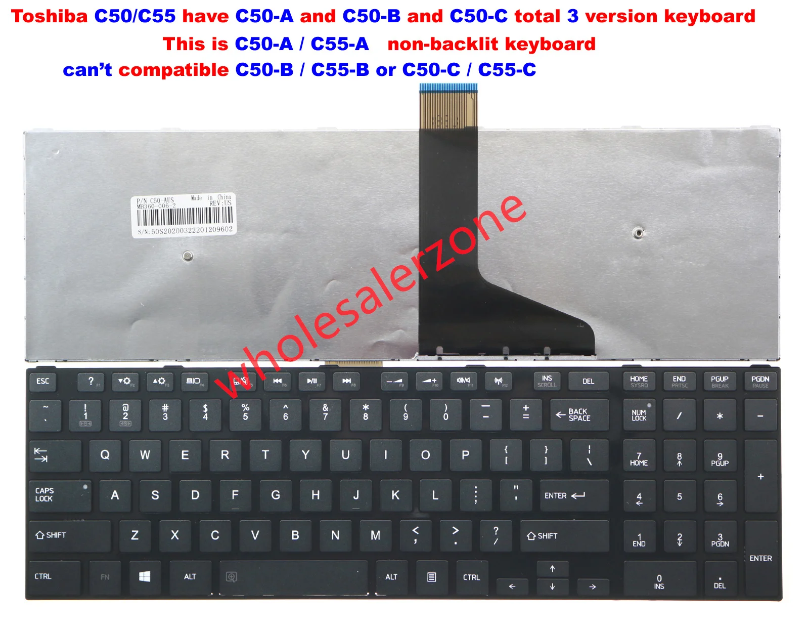Фото Новая клавиатура для ноутбука Toshiba Satellite C50-A, C55-A, C50D-A, C55D-A серии C55-A-3NV, C50-A-006, C50-A-1FT, C50-A-00S, C50-A-1HR №2