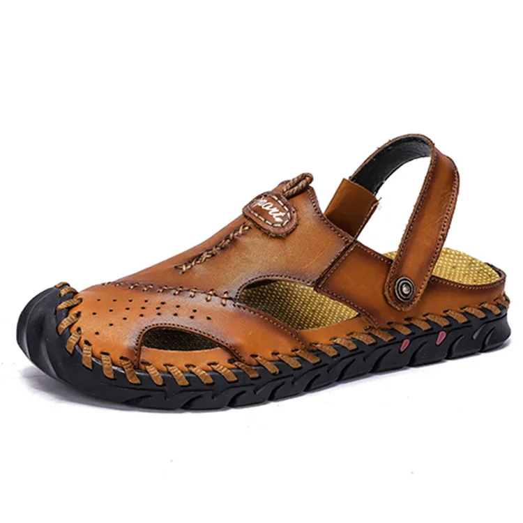 

New Leather Men's Sandals Classic Roman Sandals Casual Comfortable Shoes Summer Outdoor Beach Man Sandals Sneakers 38-48