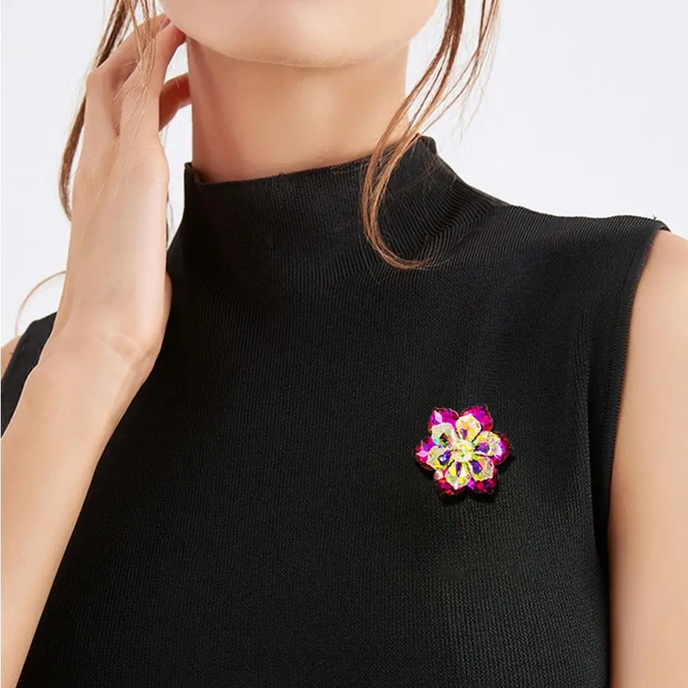 

Casual Flower Glass Suit Accessory Elegant Clothing Accessory Women Brooch Fashion Jewelry Korean Style Brooch