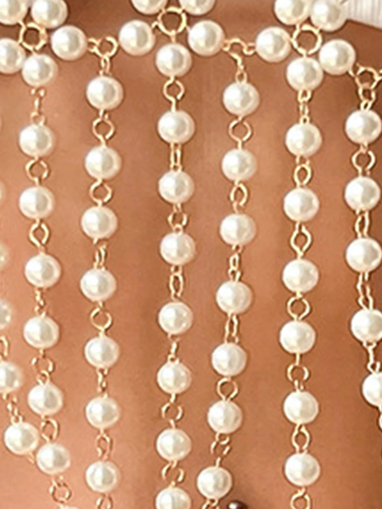 OFU 2 шт. имитация грушевого бисера цепочка для тела воротник кисточка низ топ с