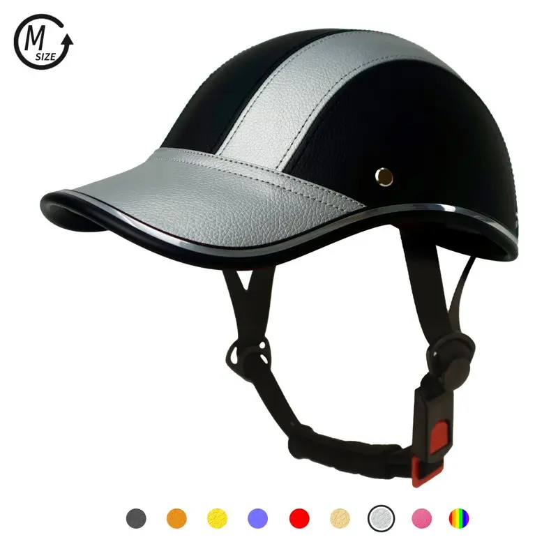 

Велосипед для взрослых шлем для мужчин, женщин, молодежи-(серебристый, среднего размера) безопасный кожаный чехол в городском стиле, бейсболка, козырек, горная дорога