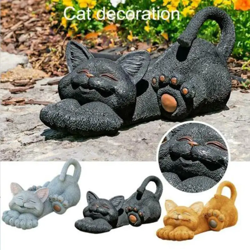 

Statue Buddha Yoga Cat Sculpture Figurine Ornament Feature Garden Decor decoracion hogar moderno