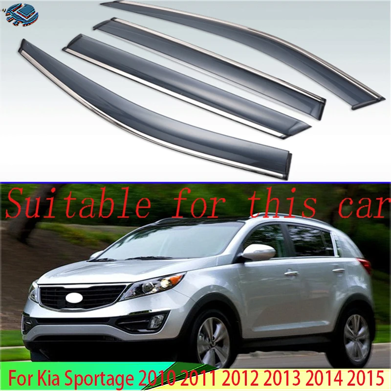 

4 шт., пластиковый Наружный козырек для Kia Sportage 2010 2011 2012 2013 2014 2015