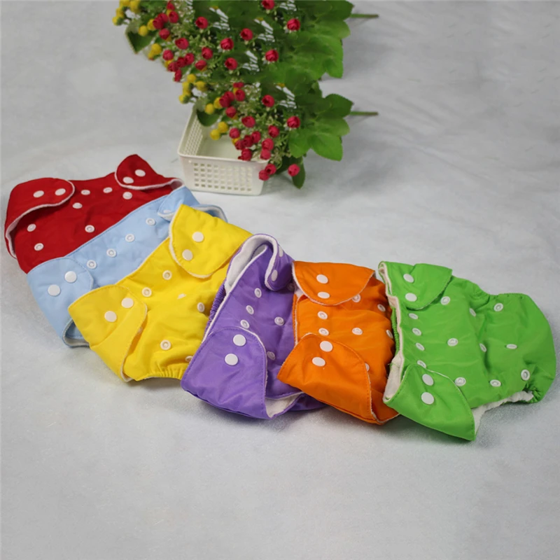 

A Set Of Baby Diapers Adjustable Color Diapers Reusable Washable Comfortable Breathable Solid Color Baby Diapers Baby Products