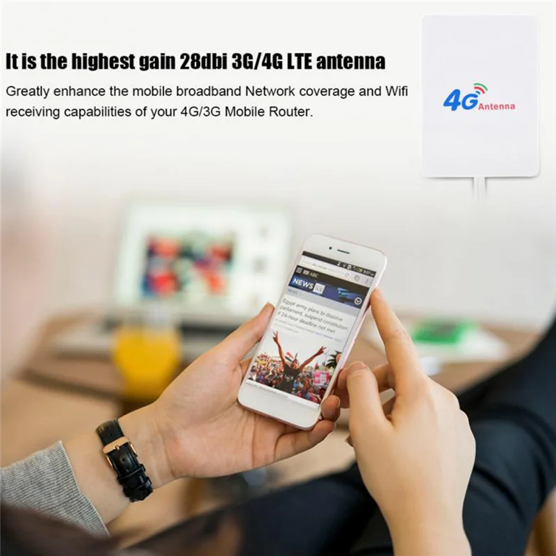 4G LTE Антенна 3G панельная антенна с разъемом SMA TS9 CRC9 2 м кабель для маршрутизатора
