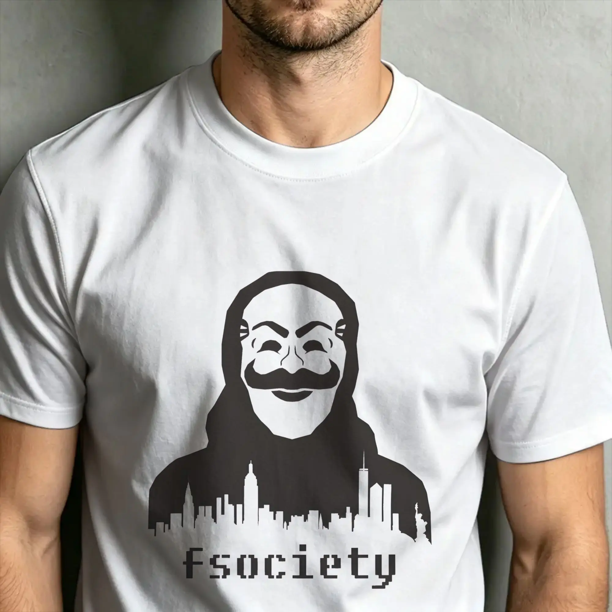 Фото Футболка Fsociety Mr Robot, летние хлопковые футболки для мужчин, модная футболка с принтом, футболка с короткими рукавами Y2K, забавные футболки №4