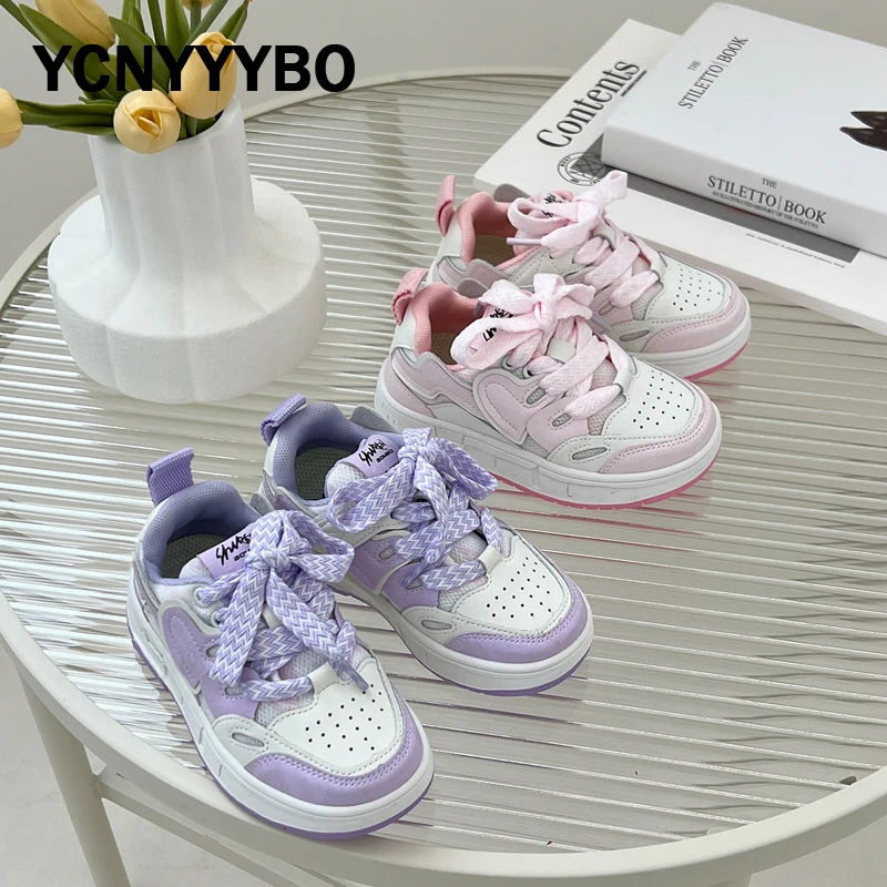 

Кроссовки детские без шнуровки, повседневные Брендовые спортивные, массивные, фиолетовые, для мальчиков и девочек, на осень