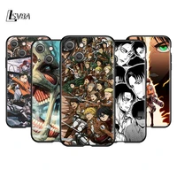 cool attack on titan silicone cover for apple iphone 13 12 mini 11 pro xs max xr x 8 7 6s 6 plus 5s se black phone case