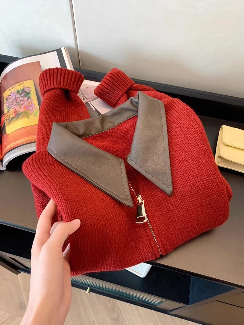 Женский свободный кардиган вязаный свитер элегантный осень/зима 2024