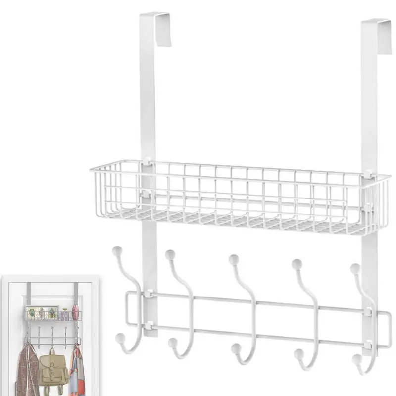 

Over The Door Organizer Heavy-Duty Hanger Rack For Door Back Sturdy Iron Organizer With Strong Weight Bearing For Kitchen