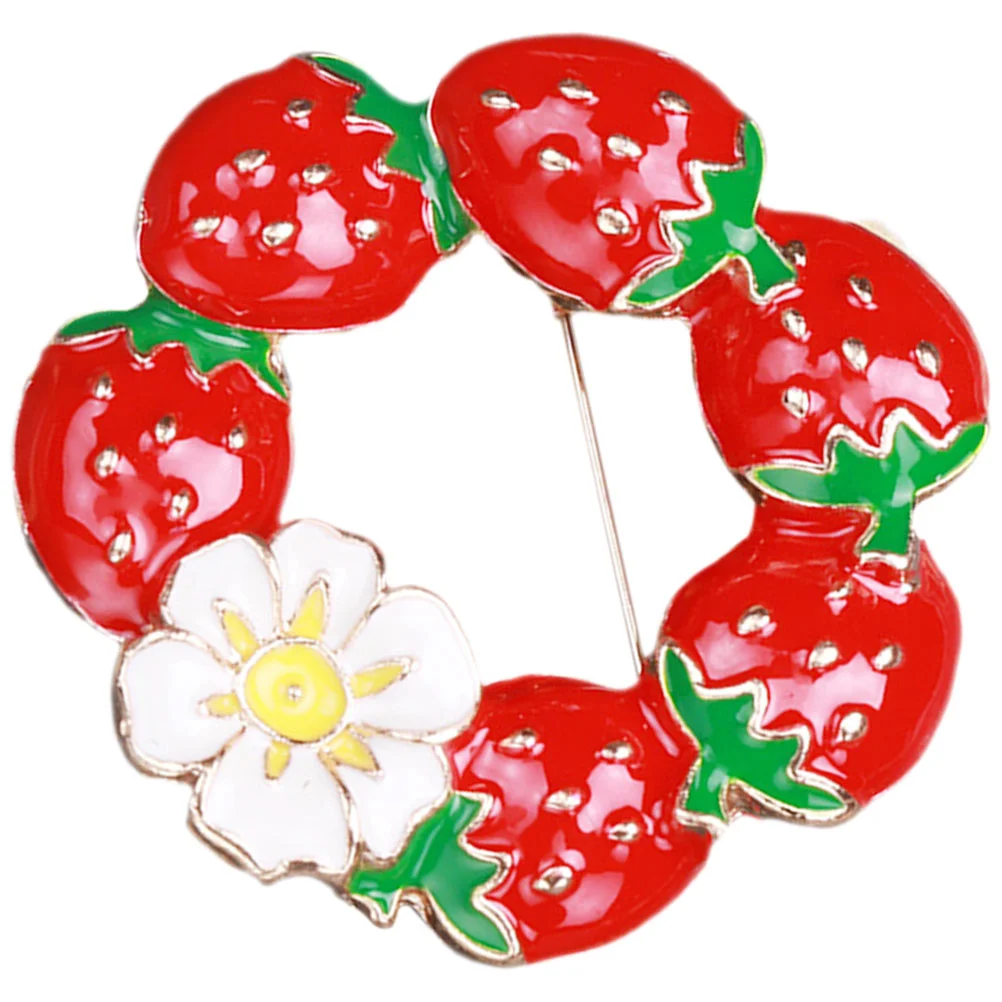 

Strawberry Lapel Pin Women Dress Brooch Clothes Strawberry Jewelry for Shawl Scarf