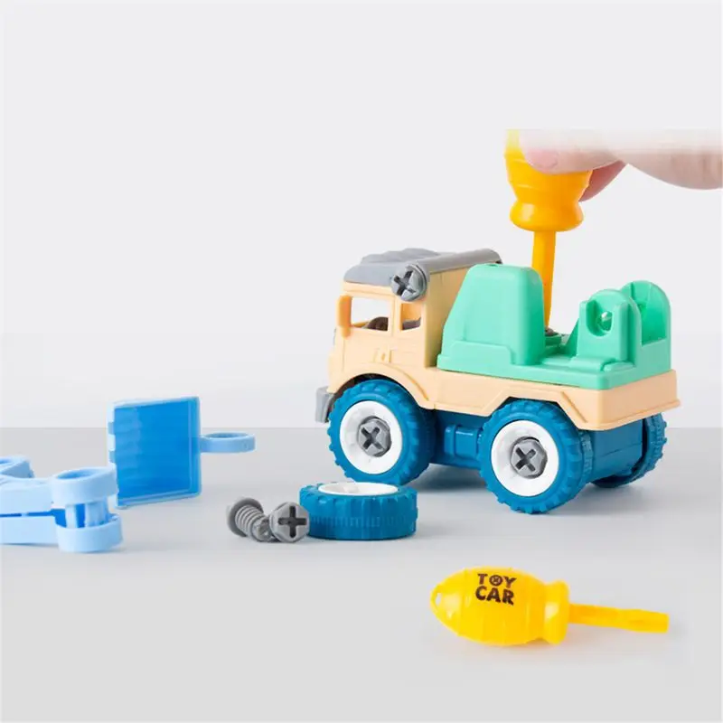 

4pcs Construction Toy Engineering Car Fire Screw Build and Take Apart Grea