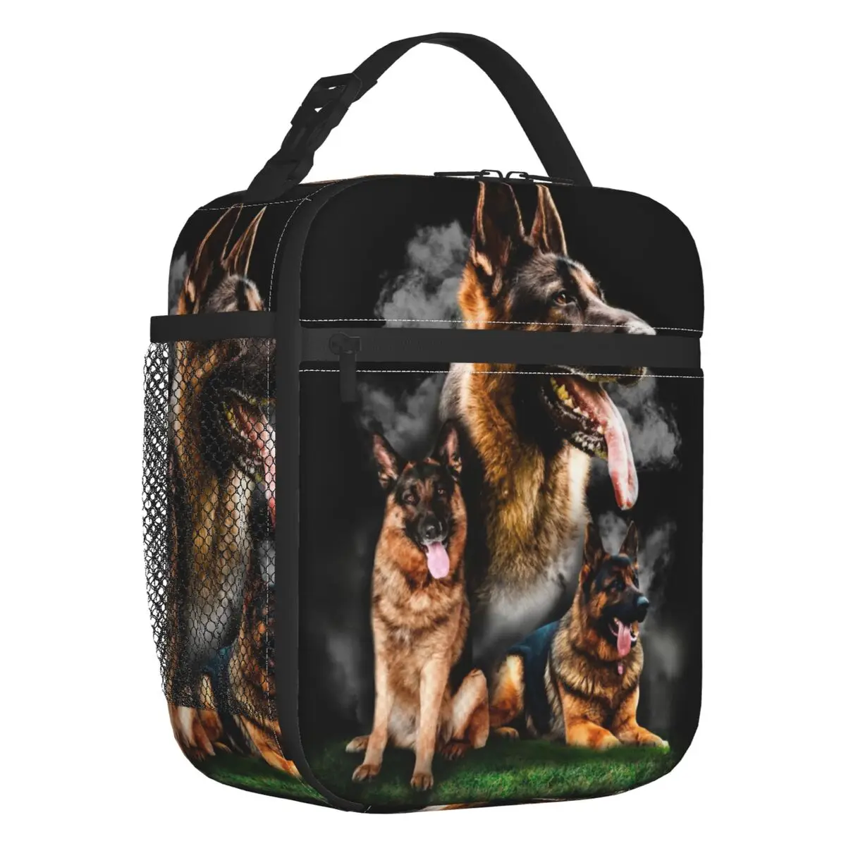 German Shepherd Dog Insulated Lunch Bag for Women Portable GSD Animal Wolf Dog Thermal Cooler Lunch Tote Kids School Children