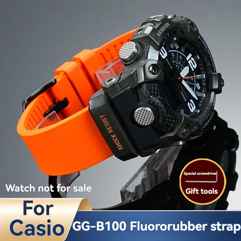 Фото Высококачественный водонепроницаемый силиконовый ремешок для Casio G-SHOCK GG-B100 Mudmaster 3rd Gen (модель 5594) – мужской спортивный сменный ремешок №1