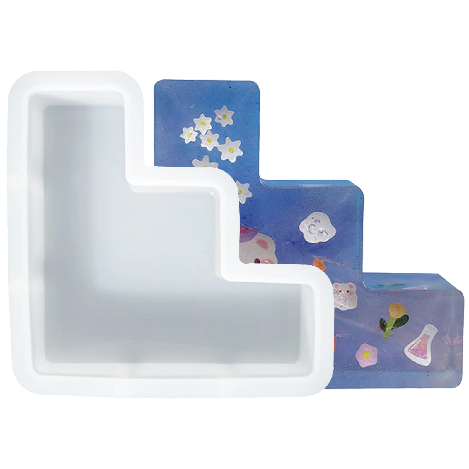 

Ladder Bookends Resin Mold Cyrstal Silicone Mold Bookshelf Craft Mould For Flower Preservation Crystal Epoxy Resin Molds For