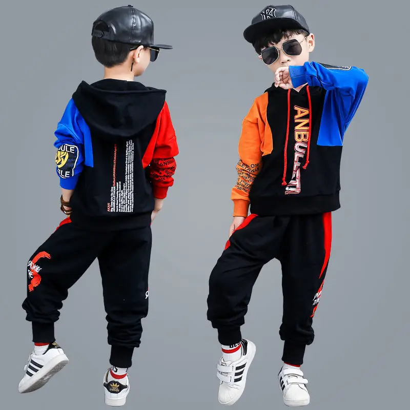

Fashion Kids Boys Clothing Set Spring Autumn Boys Sports Suit 2PCS Children Clothes Student Hip Hop Streetwear 5 6 8 10 12 Years