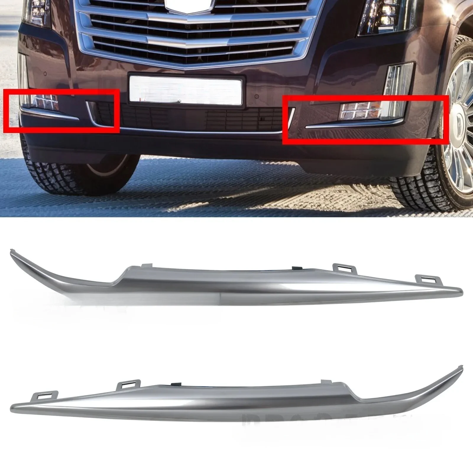 

Комплект накладок на передний бампер для Cadillac Escalade 2015–2020 гг. Подходит для ESV 22968428 22968429 Кронштейн опоры бампера Solid 2016 2017 2018