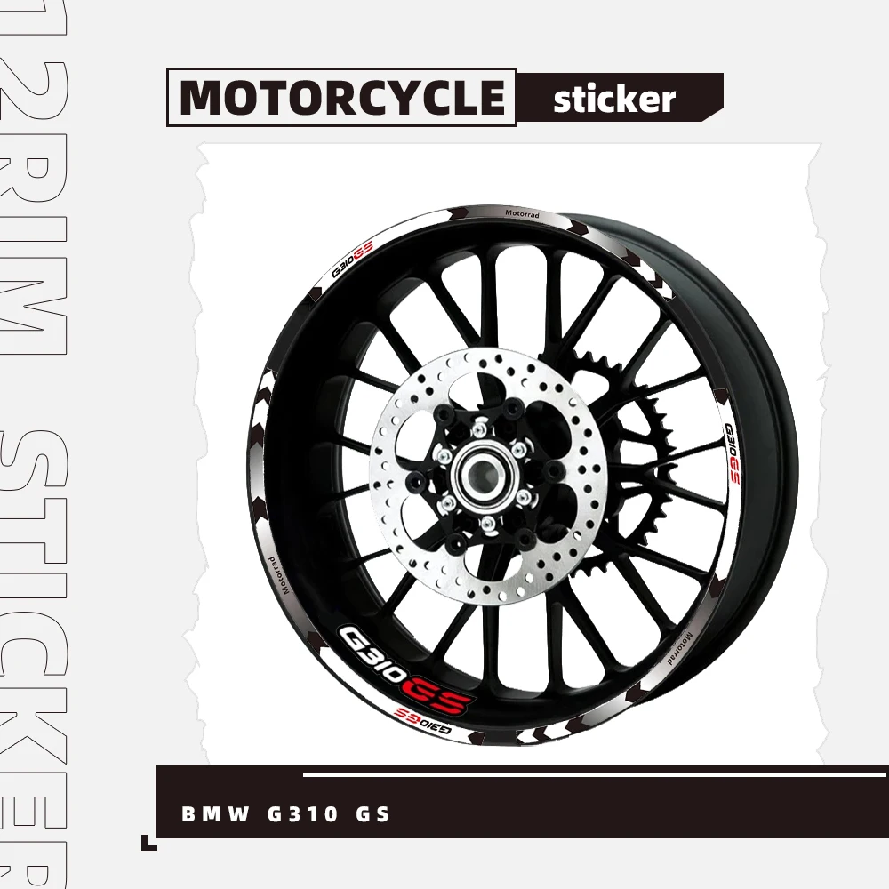 

Motorcycle Outer Wheel Sticker Rim stripe Reflective decals moto sticker For BMW G310GS G310 GS