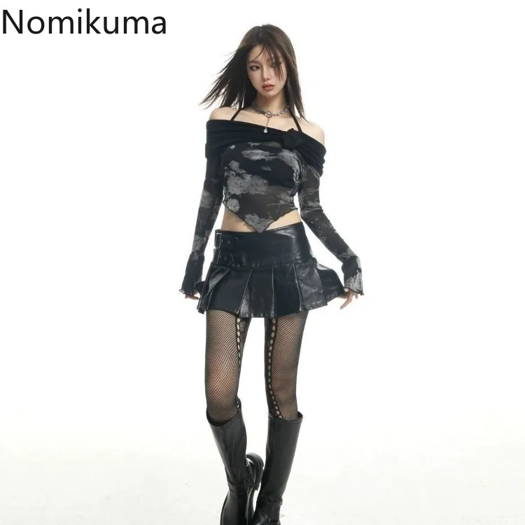 Женская Асимметричная футболка с длинным рукавом и вырезом лодочкой