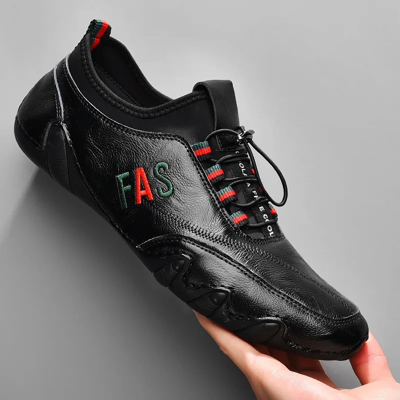 

Мужские дышащие туфли на мягкой подошве, Белые Повседневные туфли из натуральной кожи, в Корейском стиле, осень 2021