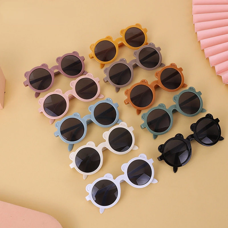 

Cartoon Lovely Kids Sunglasses Bear Shape Frame Girls Children Sun Glasses Round Street Beat Baby Boy Eyeglasses Cute Shades