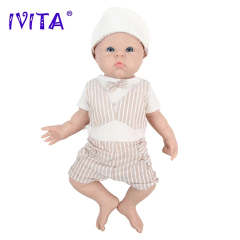 Ivita WB1525 47cm 3298G 100% de corpo inteiro Silicone Reborn Baby Doll Realistic Bebe Dolls Soft Baby Toys Blank para crianças presente