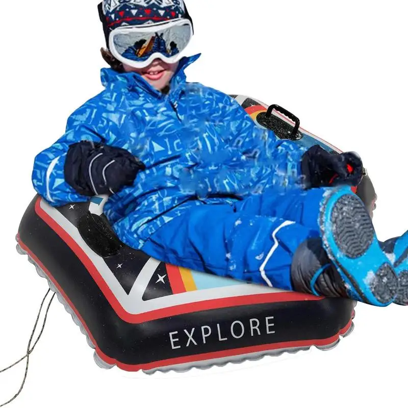 

Inflatable Snow Tube Inflatable Snow Tube With Heavy Duty Reinforced Handles Thickening Inflatable Snowboard Sled Winter Outdoor
