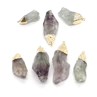 irregular natural stone charms crystal gem pendants for jewelry making diy necklace pendant crystal charms accessories