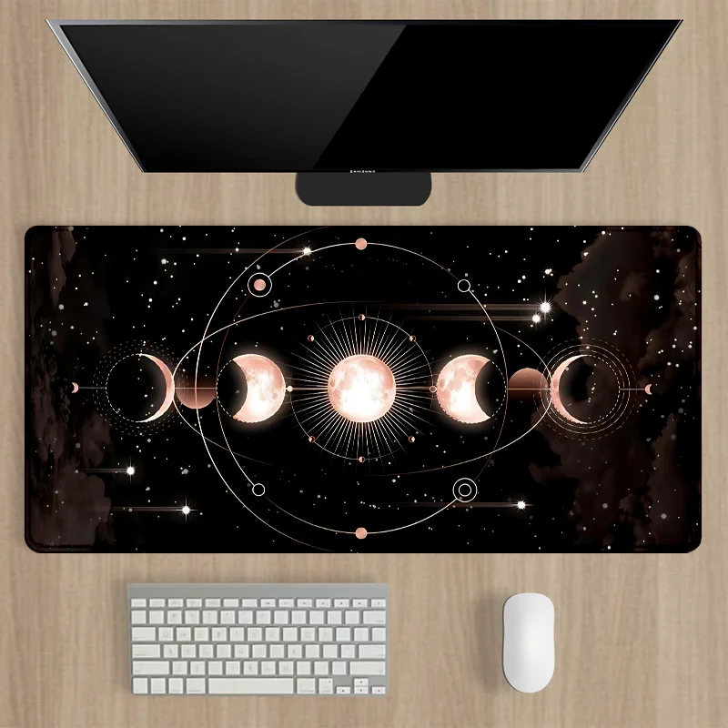 Большой игровой коврик для мыши 900x400x3 мм дизайн Black Moon нескользящий резиновый