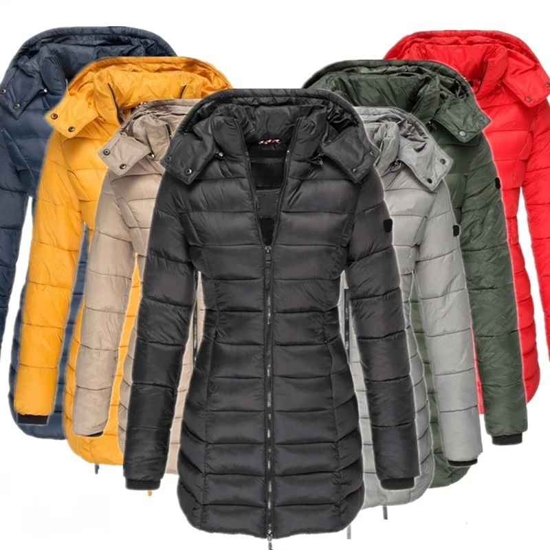 

Winter Women Jacket Coats Long Parkas Female Down Cotton Hooded Overcoat Thick Warm Jackets Windproof Casual Student Coat New