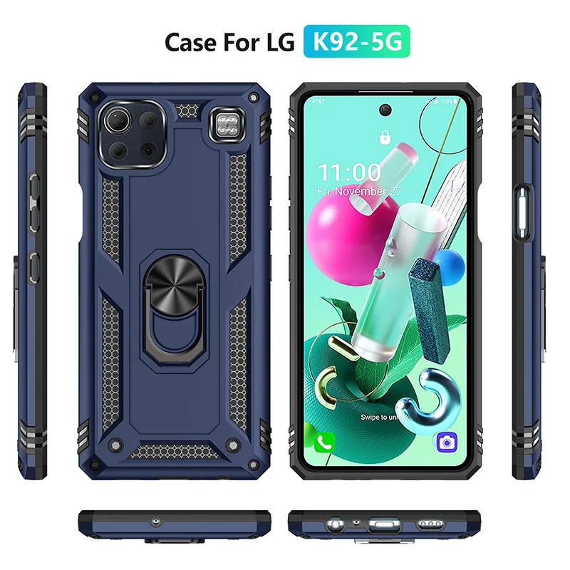 

For LG Stylo 5 Aristo 2 3 4 5 K10 K30 2019 K40 K50 K50s Car Magnetic Metal Ring Stand Holder Armor Shockproof Phone Cover Fundas