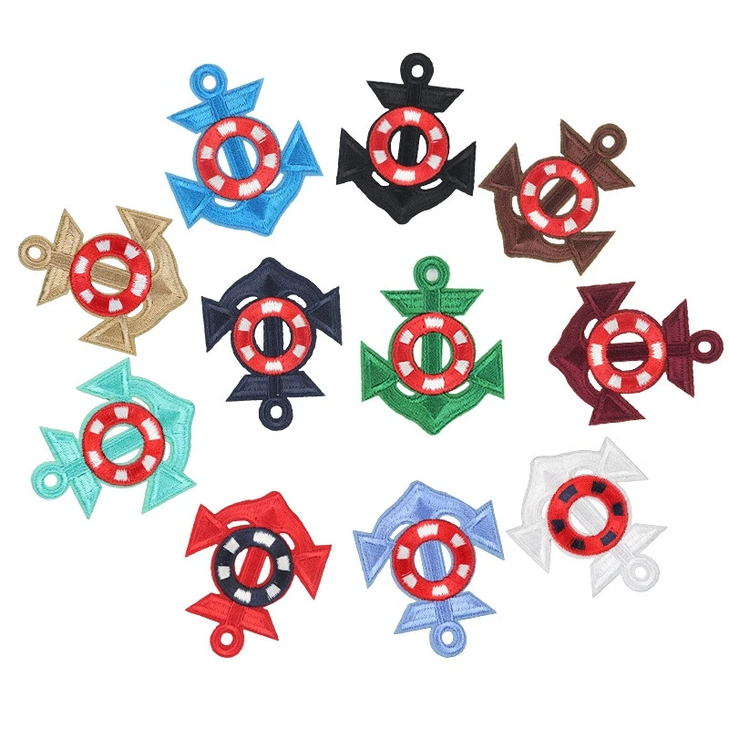 

100pcs/lot Restro Anchor Rudder Embroidery Patch Shirt Bag Backpack Clothing Decoration Accessory Craft Diy Applique